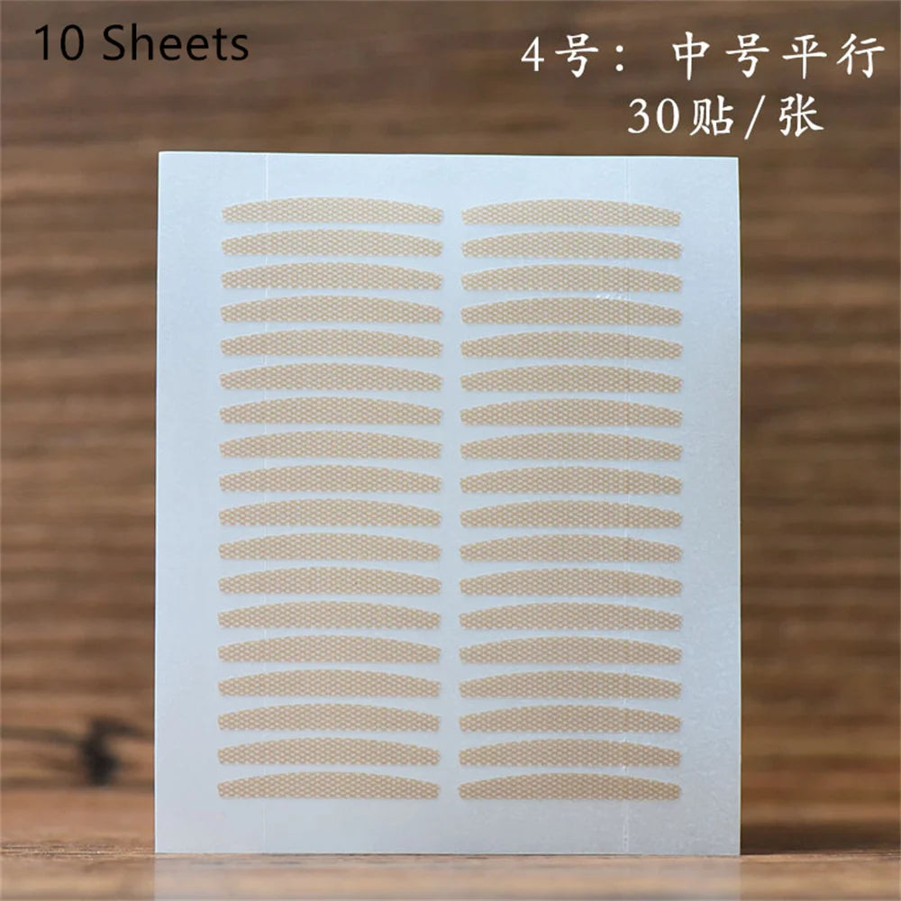 10sheet Gauze Lace Mesh Invisible Double Eyelid Sticker Waterproof Transparent Natural Self-adhesive Eyelid Tape Eye Makeup Tool