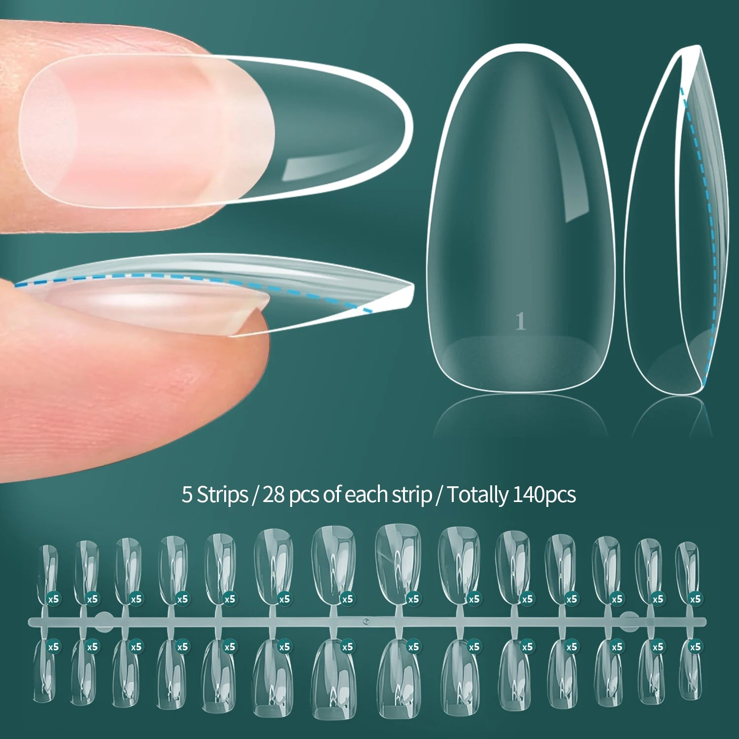 Nailpop Instant Apex Nail Tips Pro Grade Thick False Nails Salon Quality Acrylic Extensions Durable DIY Nail Supplies 140/150pcs