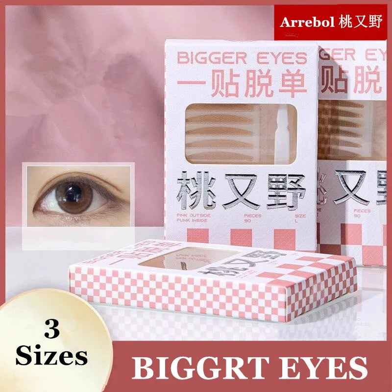 Arrebol Invisible Eyelid Tape Sticker Double Fold Eyelid Paste Beige Stripe Self-adhesive Natural Bigger Eyes