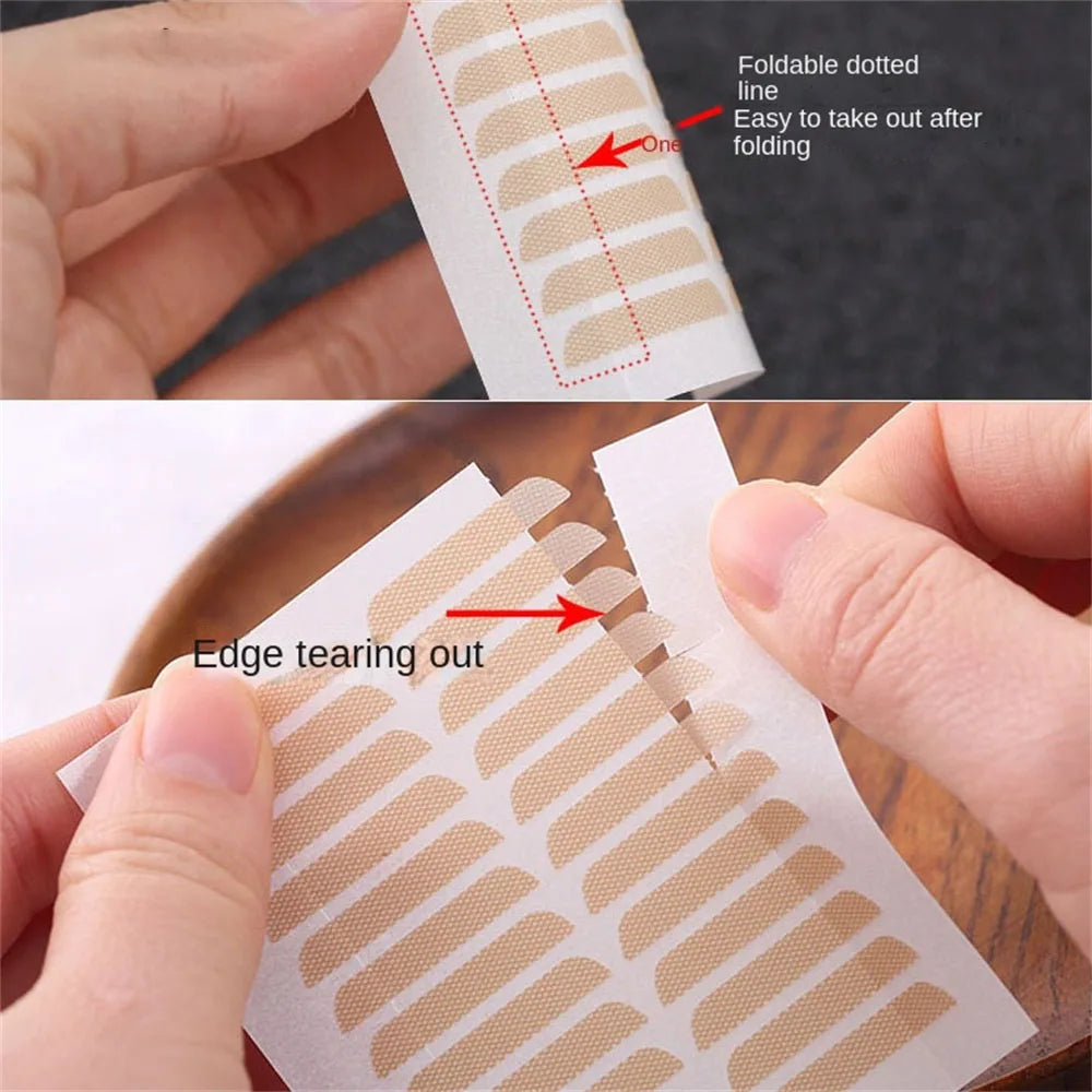 10sheet Gauze Lace Mesh Invisible Double Eyelid Sticker Waterproof Transparent Natural Self-adhesive Eyelid Tape Eye Makeup Tool