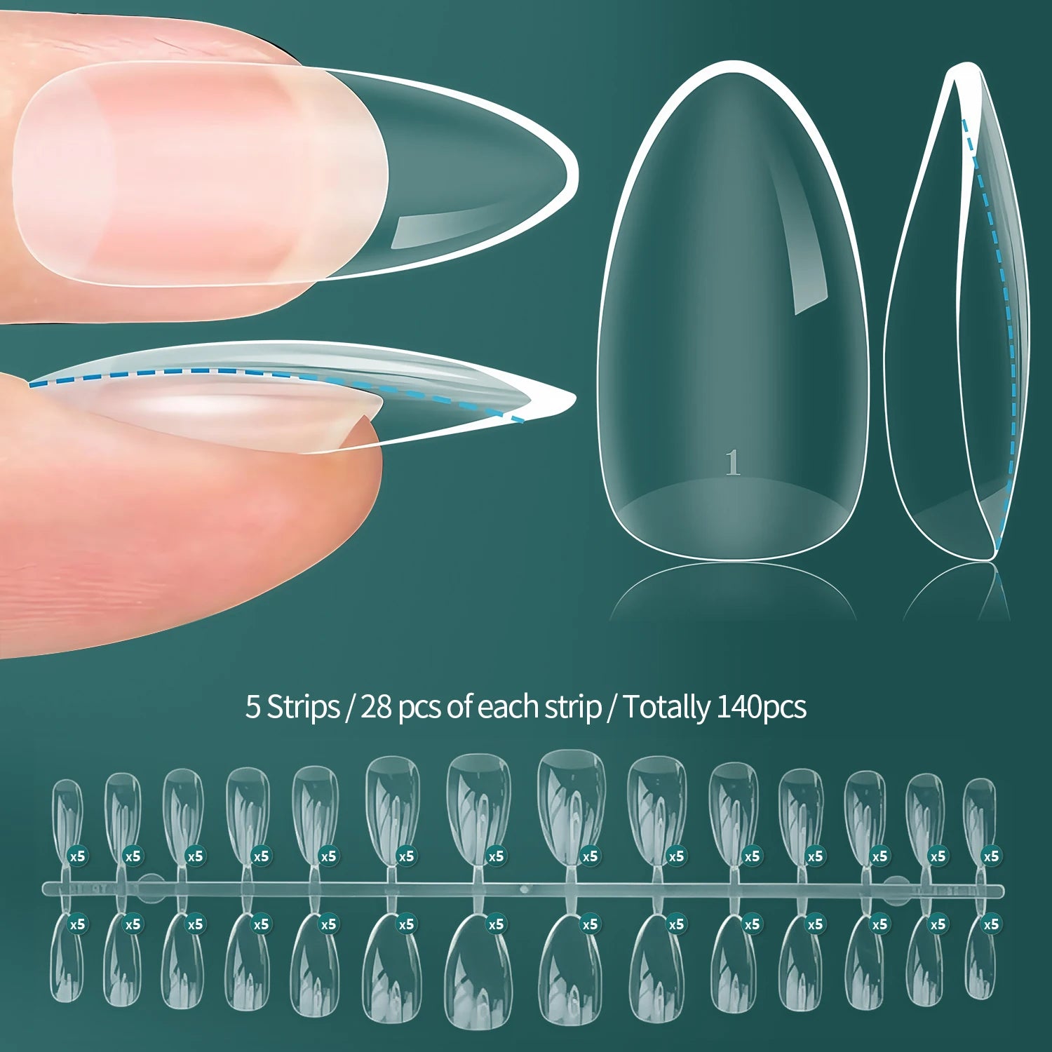 Nailpop Instant Apex Nail Tips Pro Grade Thick False Nails Salon Quality Acrylic Extensions Durable DIY Nail Supplies 140/150pcs