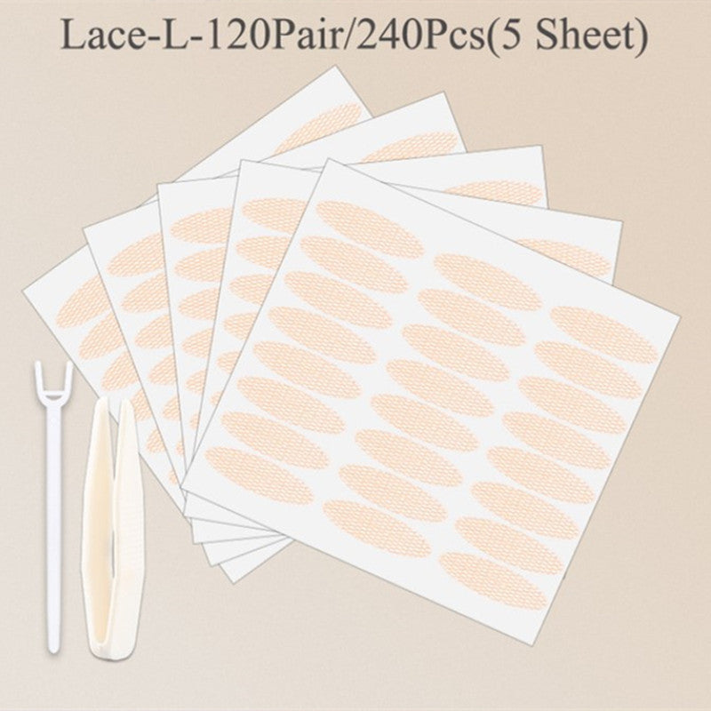 Natural Eye-Lift Mesh-Lace Transparent Invisible Self-adhesive Eyelid Tapes Stickers Women Invisible Double-fold Eyelid Stickers